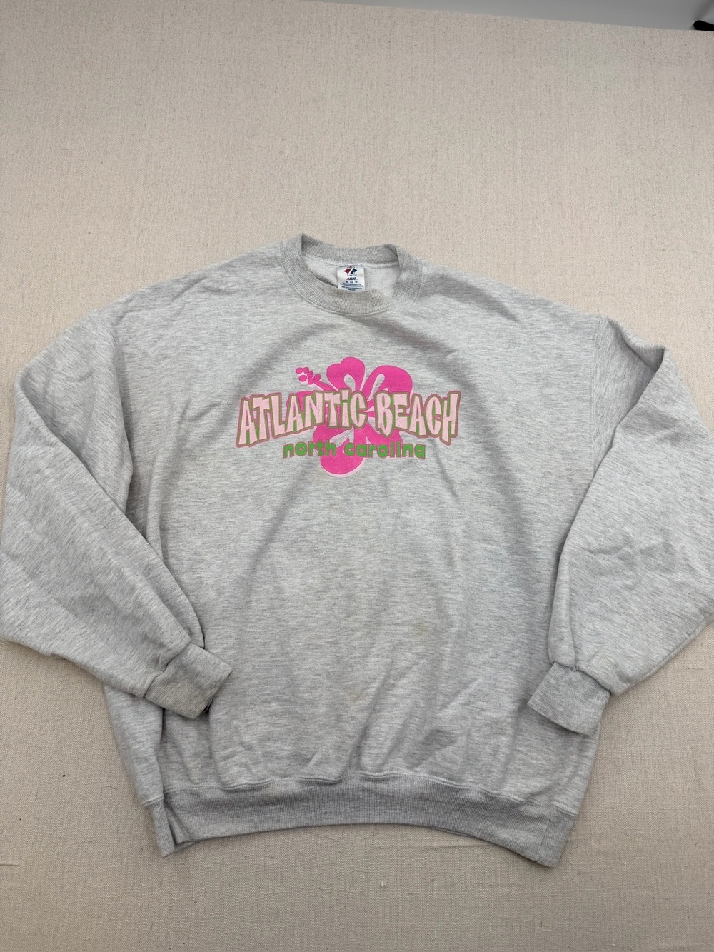 Atlantic Beach North Carolina Grey Crewneck Sweatshirt